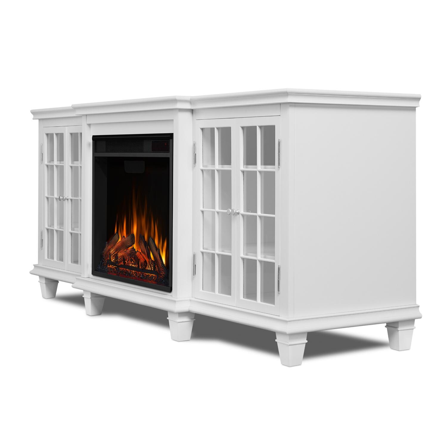 Real Flame - 2770E-W - Marlowe 70-Inch Electric Fireplace Entertainment Center - White - Side View thumbnail