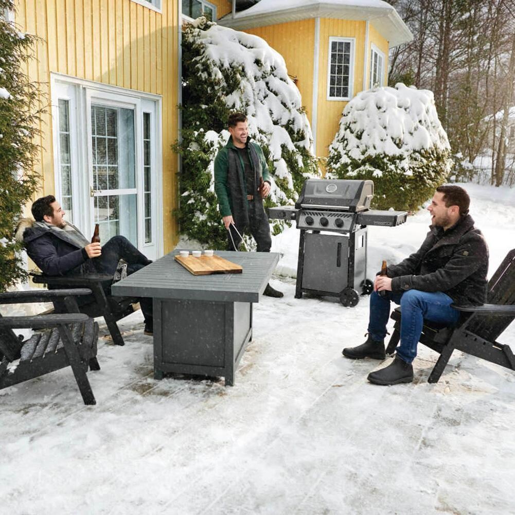 Napoleon F365DSBPGT-ECP Freestyle 365 3 Burner Propane Gas Grill w/ Range Side Burner - Graphite Grey - In Winter - Lifestyle thumbnail