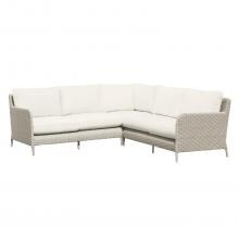 Manhattan 3 Piece Wicker Patio Sectional Set W/ Sunbrella Linen Canvas Cushions By Sunset West