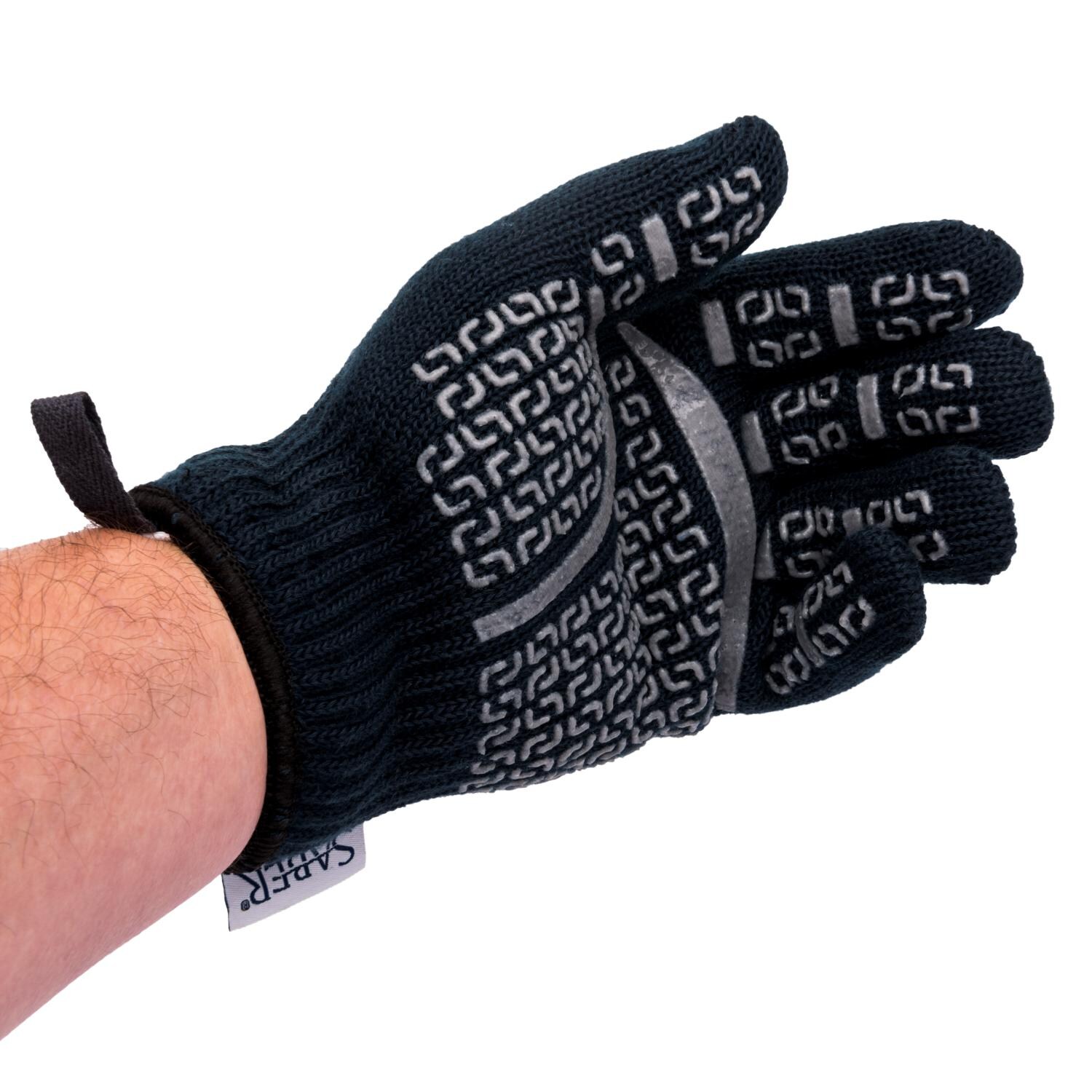 Saber High-Temperature Grill Gloves - On Hand thumbnail
