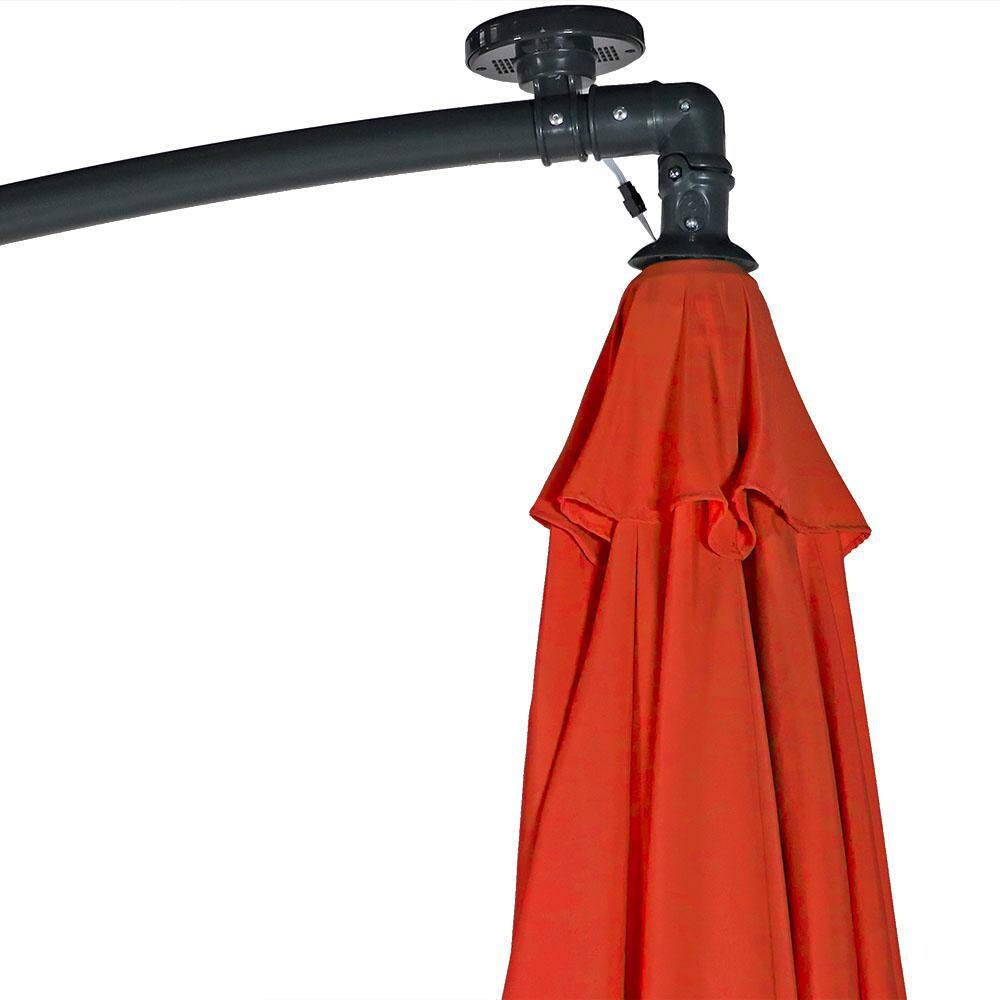 Ultimate Patio 10 Ft. Solar Lighted Octagonal Patio Cantilever Umbrella W/ Crank - Burnt Orange - Canopy Vent thumbnail