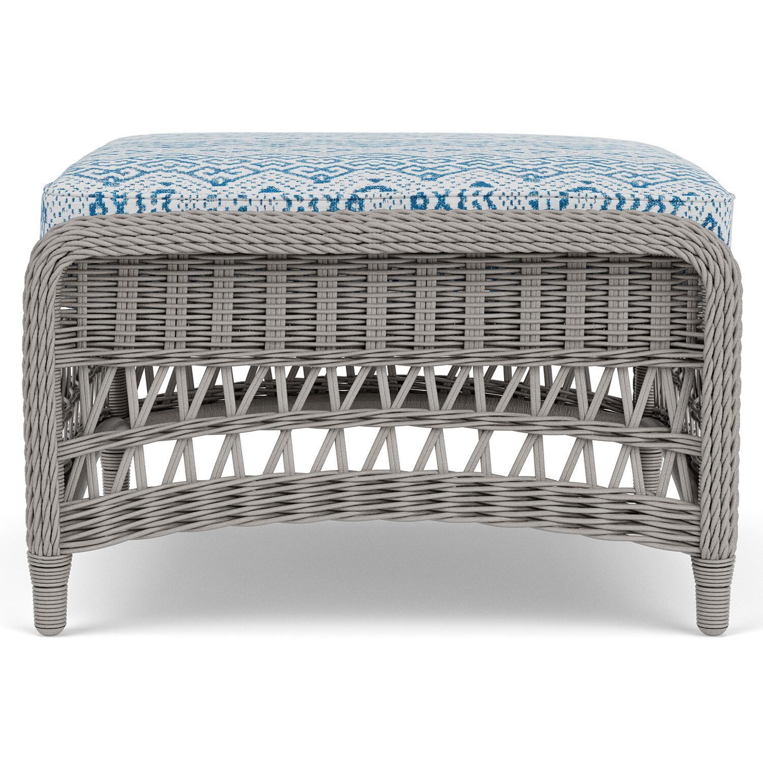 Lloyd Flanders Mackinac Ottoman in Putty Finish with Aman Capri Fabric - Left Side thumbnail