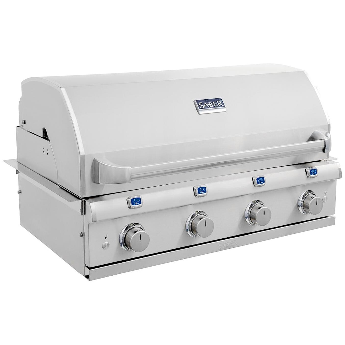Saber Elite 1670 40-Inch 4-Burner Built-In Infrared Natural Gas Grill - Angled View thumbnail