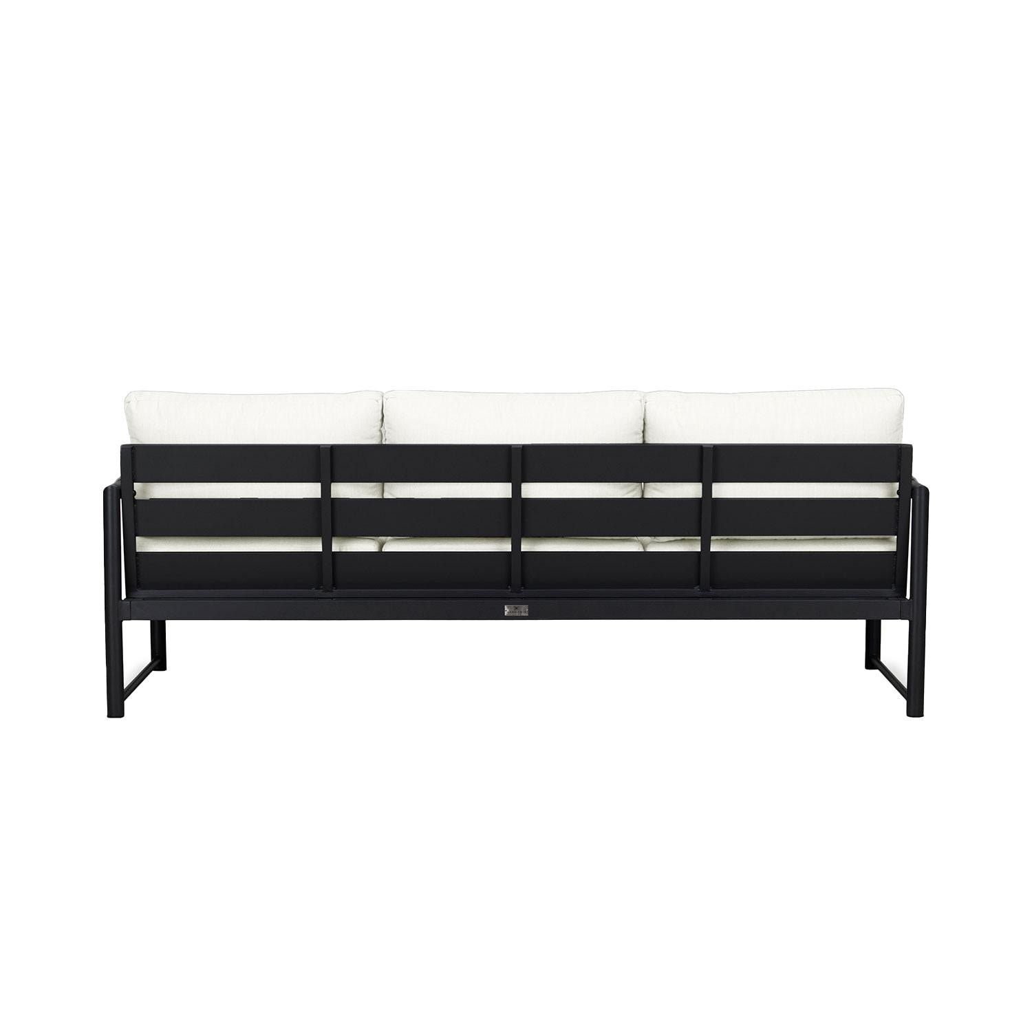 Lakeview AVEBAY-BK-CO-S-CN Avenue Bay Black/Carbon Sofa - Canvas Natural - Rear View - White Background thumbnail