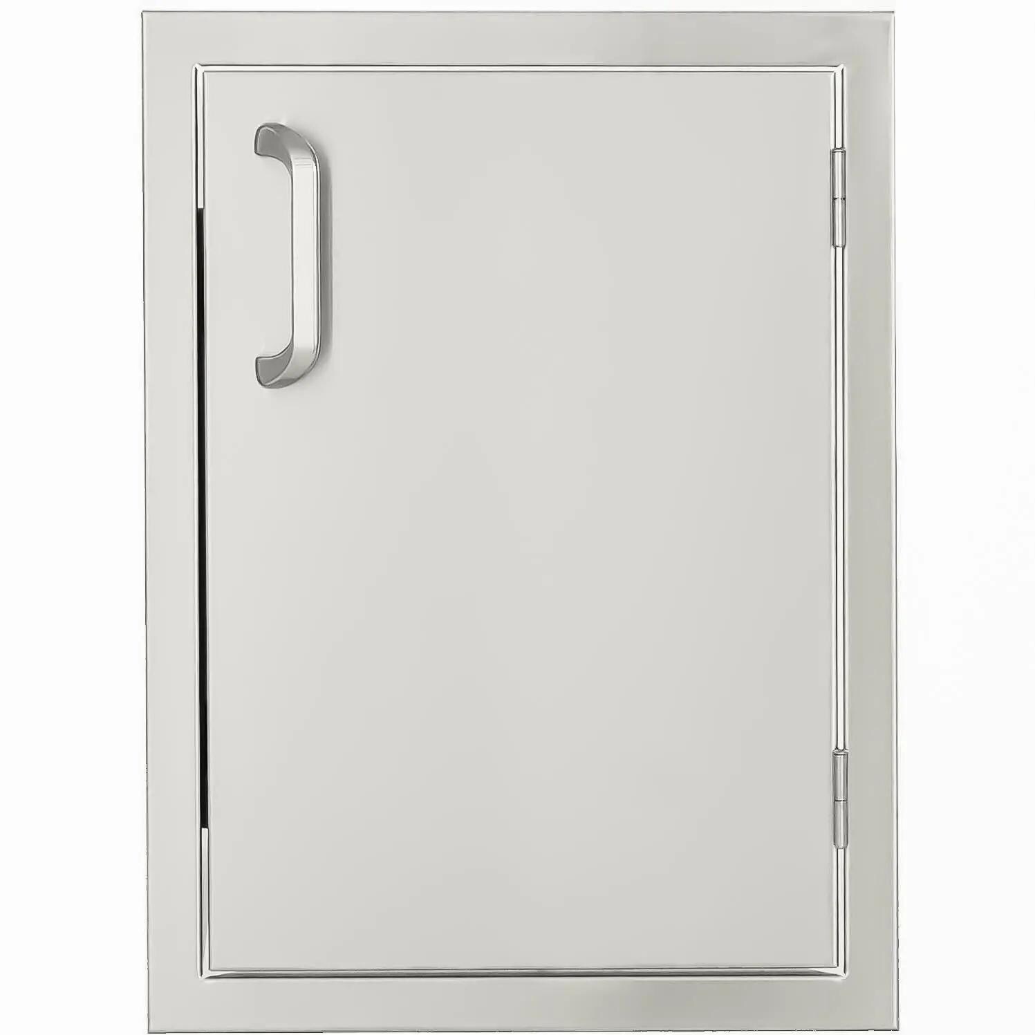 BBQGuys Signature Series 14-Inch Stainless Steel Right-Hinged Single Access Door - Vertical