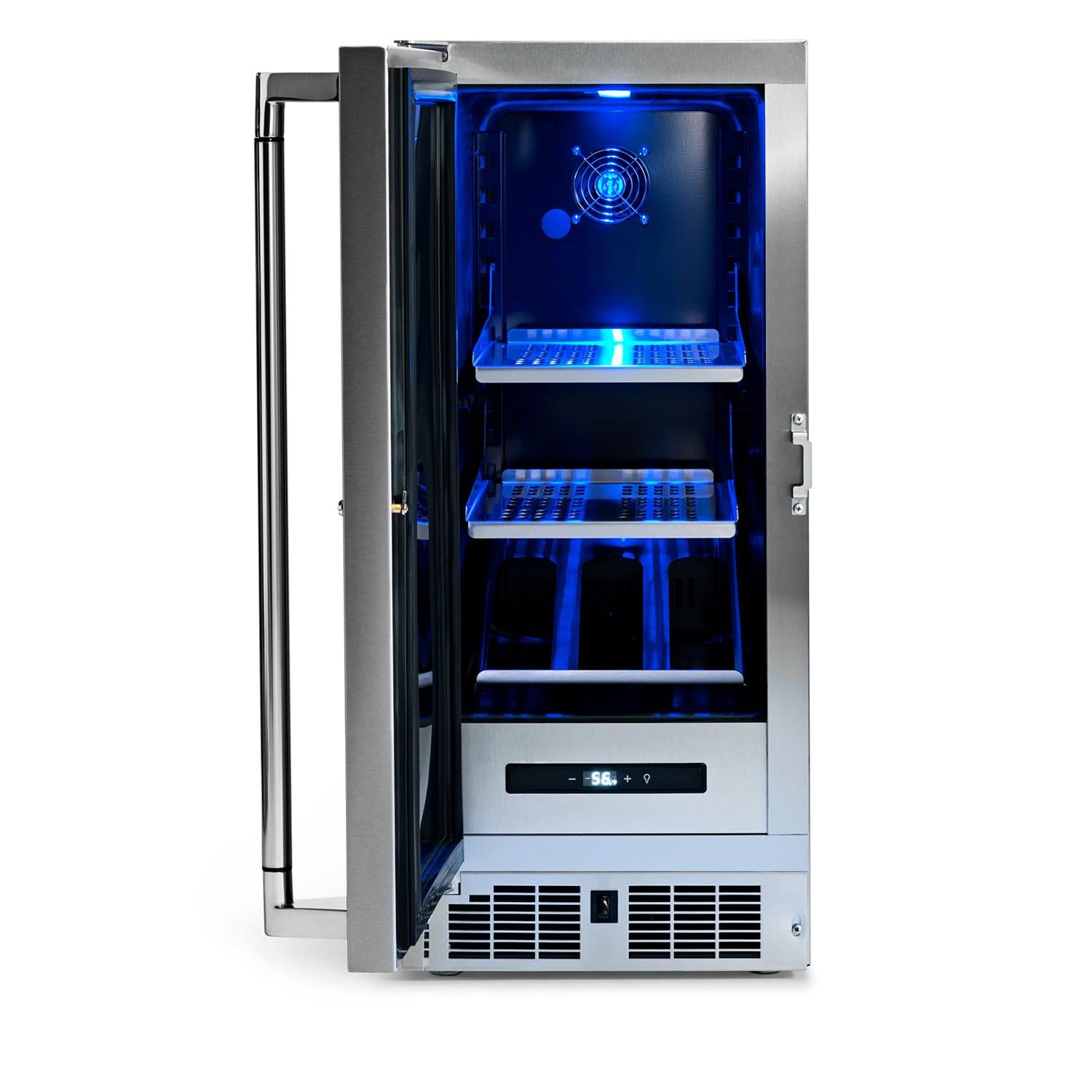 Lynx LN15REF 15-in 2.73 Cu. Ft. Outdoor Refrigerator w/ Lock - Door Open - White Background thumbnail