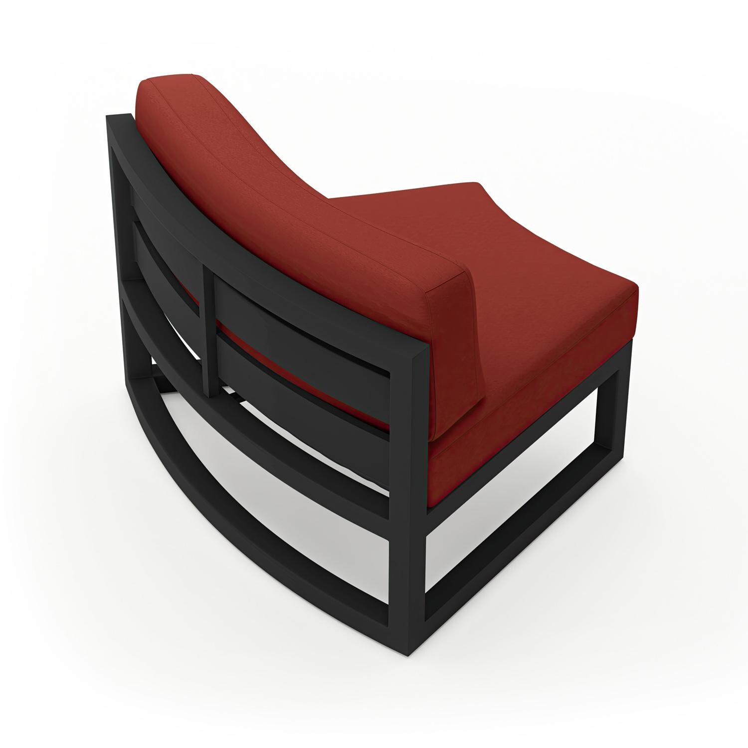 Lakeview MSTYCV-BK-CRVS-HN Misty Cove 2 Pc Aluminum Curve Club Chair in Black w/Canvas Henna Cushions by Lakeview Outdoor Designs - Angled Back - White Background thumbnail