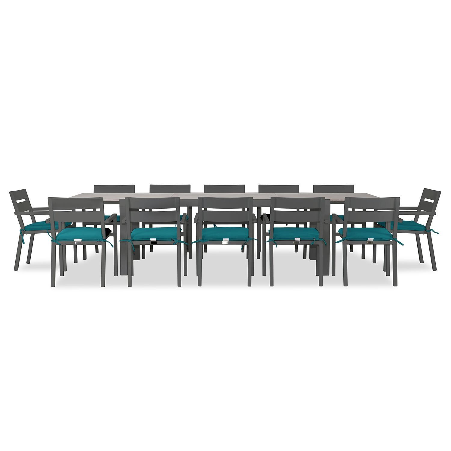 Calm Bay 13 Pc Extendable Dining Set in Slate/Spectrum Peacock by Lakeview - White Background 3 thumbnail