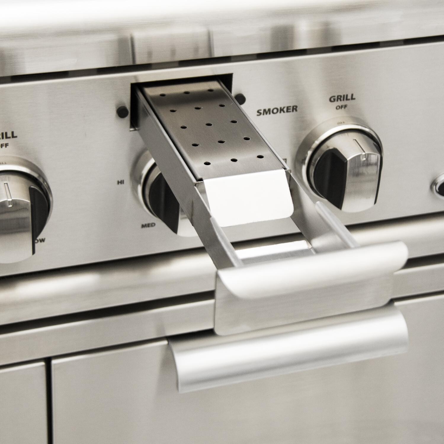 DCS BH1-36-N Series 7 36-in 3 Burner Built-In Natural Gas Grill w/ Integrated Smoker Box & Independent Burner - Sealed Smoke Tray - Detail thumbnail