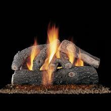 Rasmussen 18-Inch Frosted Oak Gas Log Set With Vented Natural Gas Custom Embers Pan Burner - Match Light image