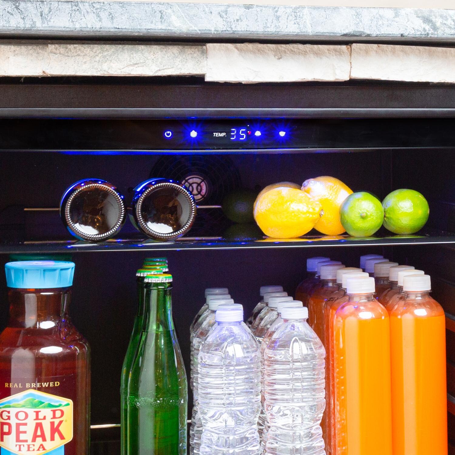 Azure - A224R-S - 2.0 24-Inch 5.6 Cu. Ft. Compact Refrigerator - Stainless Steel - Flush Installation - Control Panel Closeup thumbnail