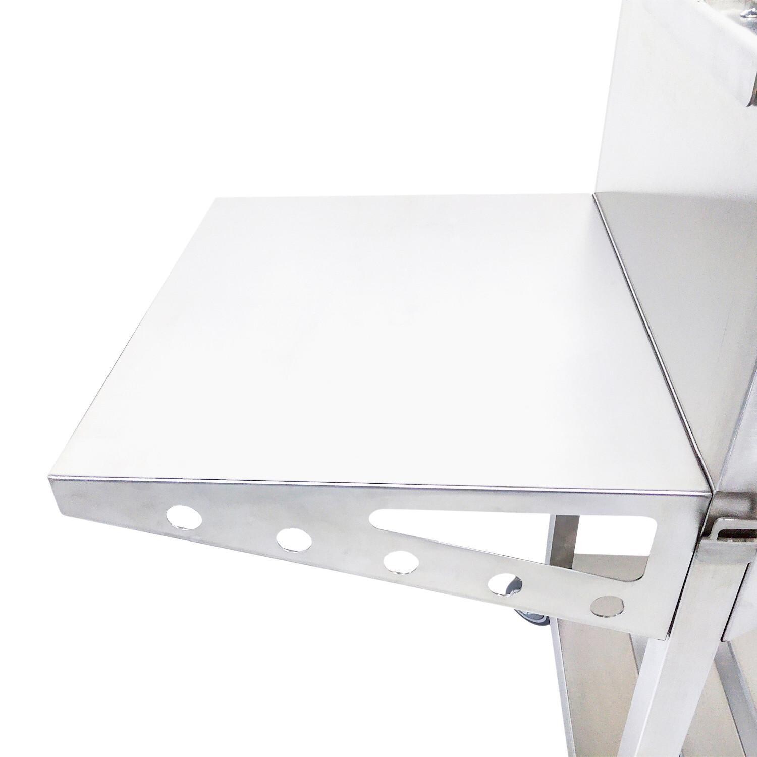 Tagwood BBQ BBQ03SSF Fully Assembled All Stainless Steel Argentine Santa Maria Wood Fire & Charcoal Grill - Side Shelf thumbnail