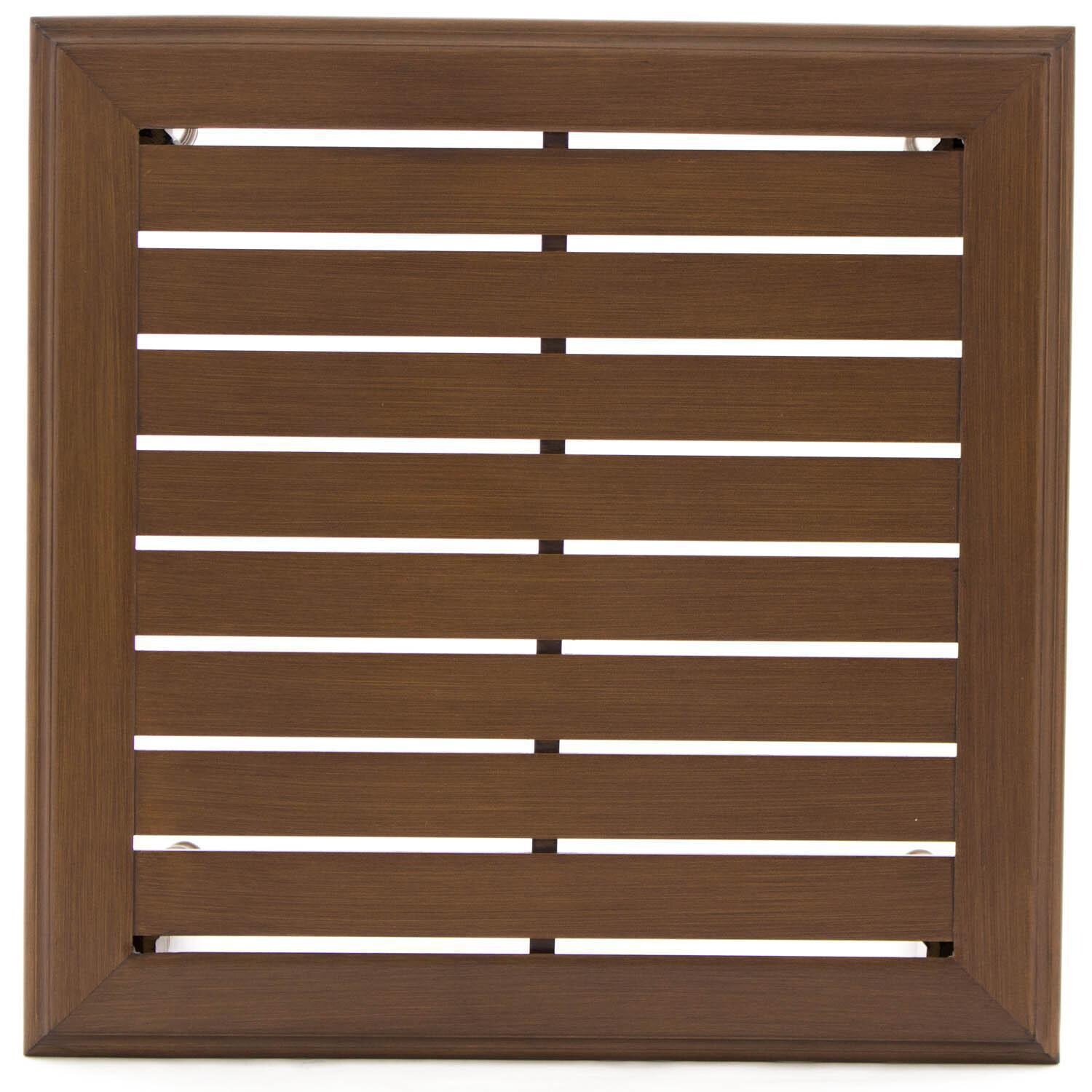 Arabella Aluminum 24-Inch Patio End Table W/ Slat Top - Top View thumbnail