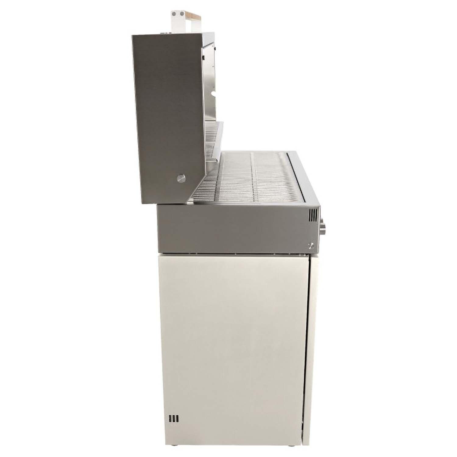 Flammkraft 1030975 Model D Natural Gas Grill - Ivory White - Side - White Background thumbnail