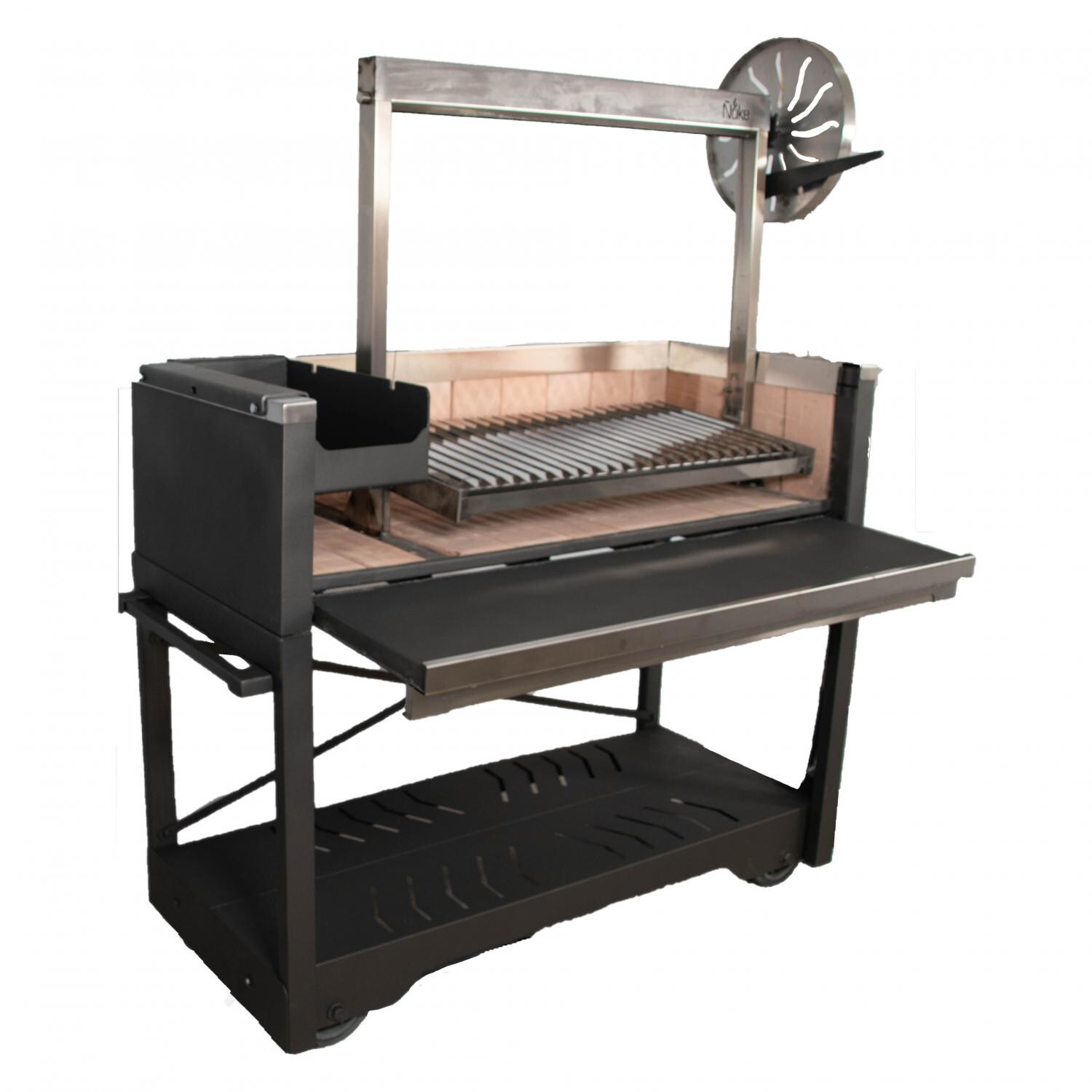 Nuke PUMA Puma Charcoal Santa Maria-Style Grill - Angled Open Firebox thumbnail