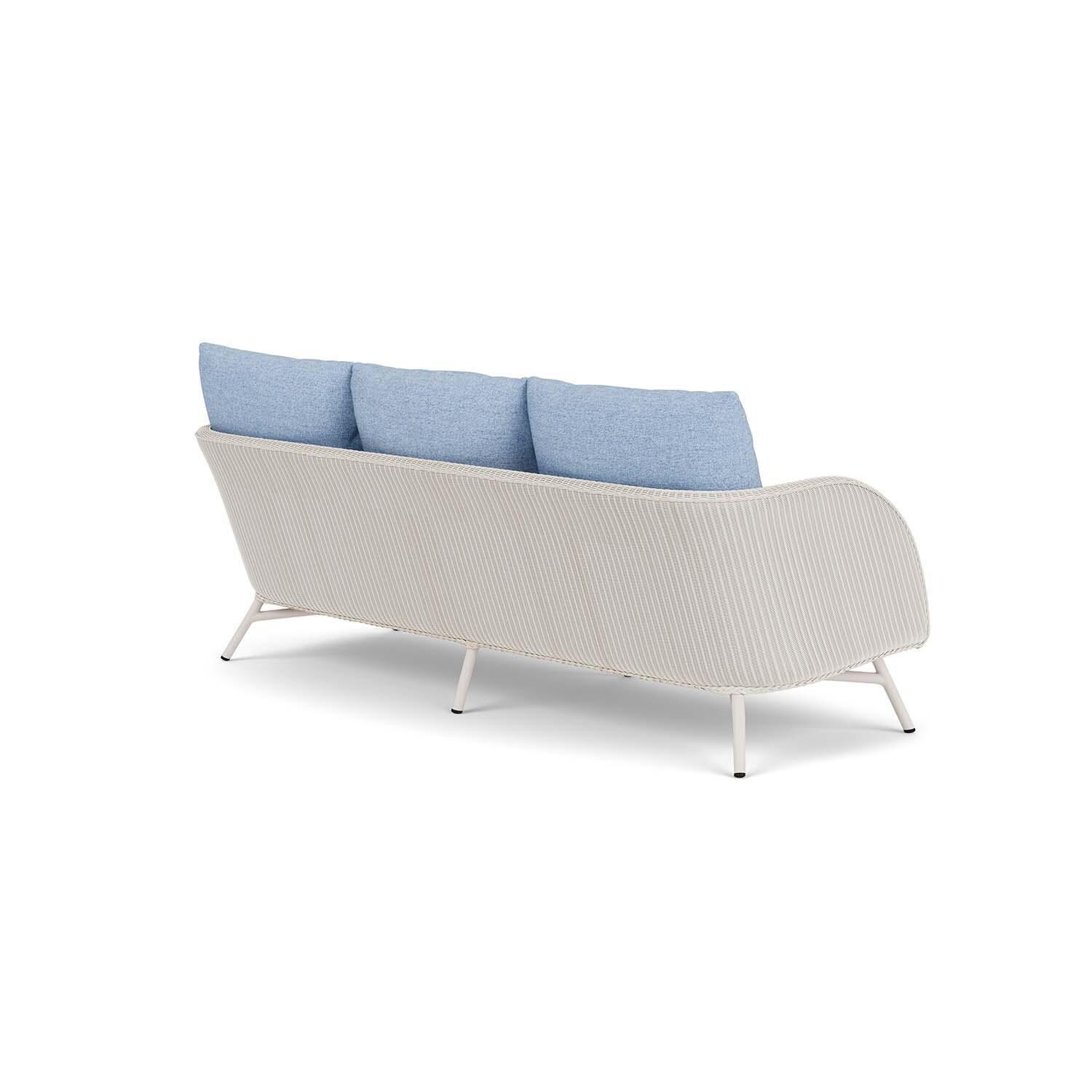 Lloyd Flanders Essence Sofa W/Demo Skyway Fabric - Antique White Finish - Back Right thumbnail