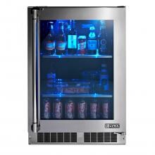 Lynx 24-Inch 5.3 Cu. Ft. Right Hinge Outdoor Rated Compact Glass Door Refrigerator - LM24REFGR