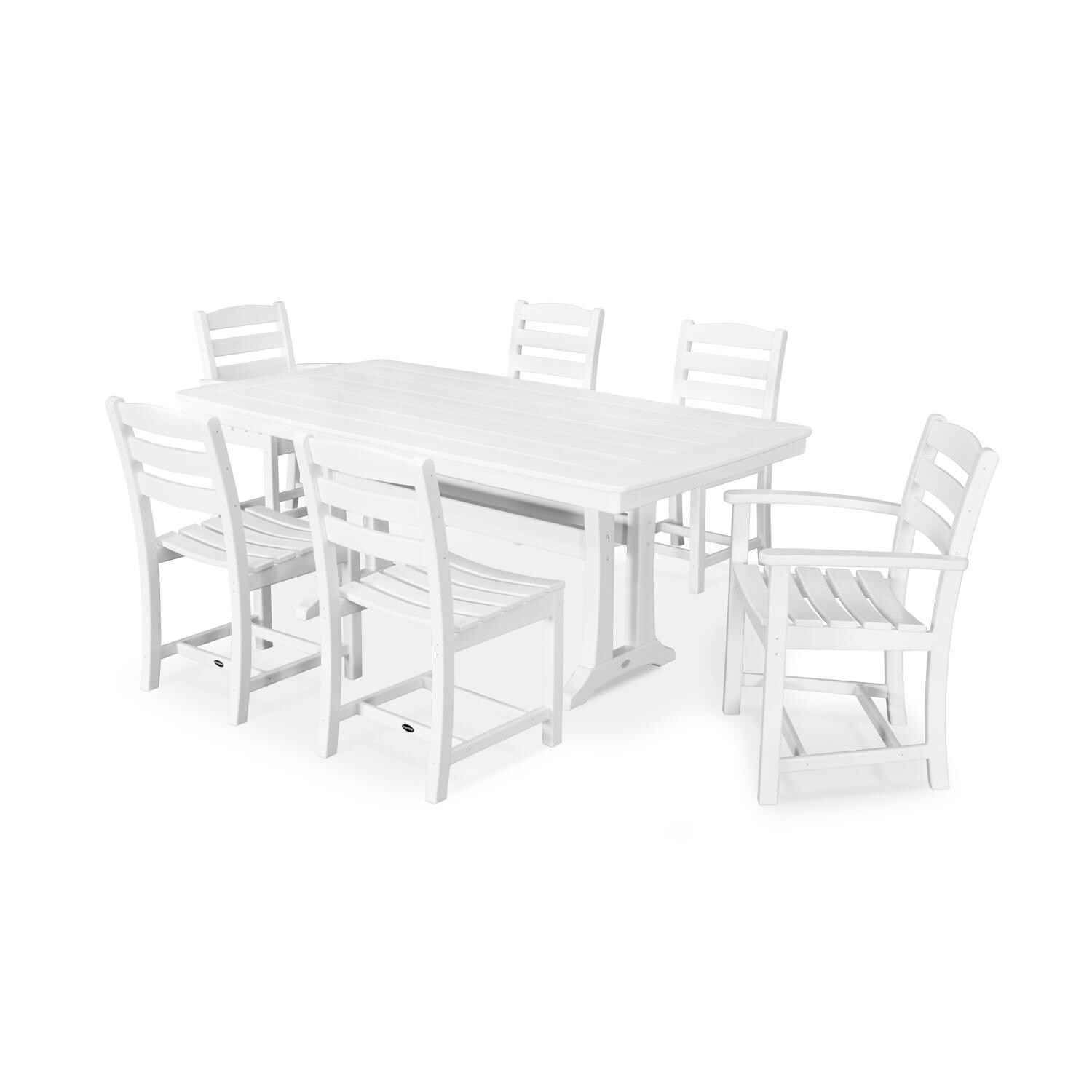 POLYWOOD La Casa Cafe White 7 Piece Rectangular Dining Set thumbnail
