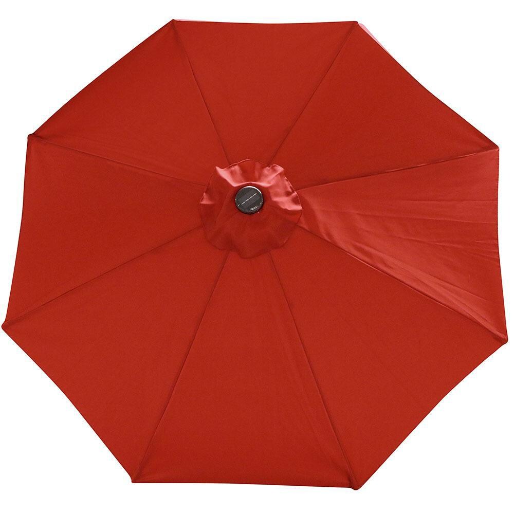 9ft patio umbrella orange ABCCANOPY Outdoor Solar with 32 LED Lights 8 Ribs / Burgundy Spacious Shade Coverage Orange Patio Umbrellas - Bed