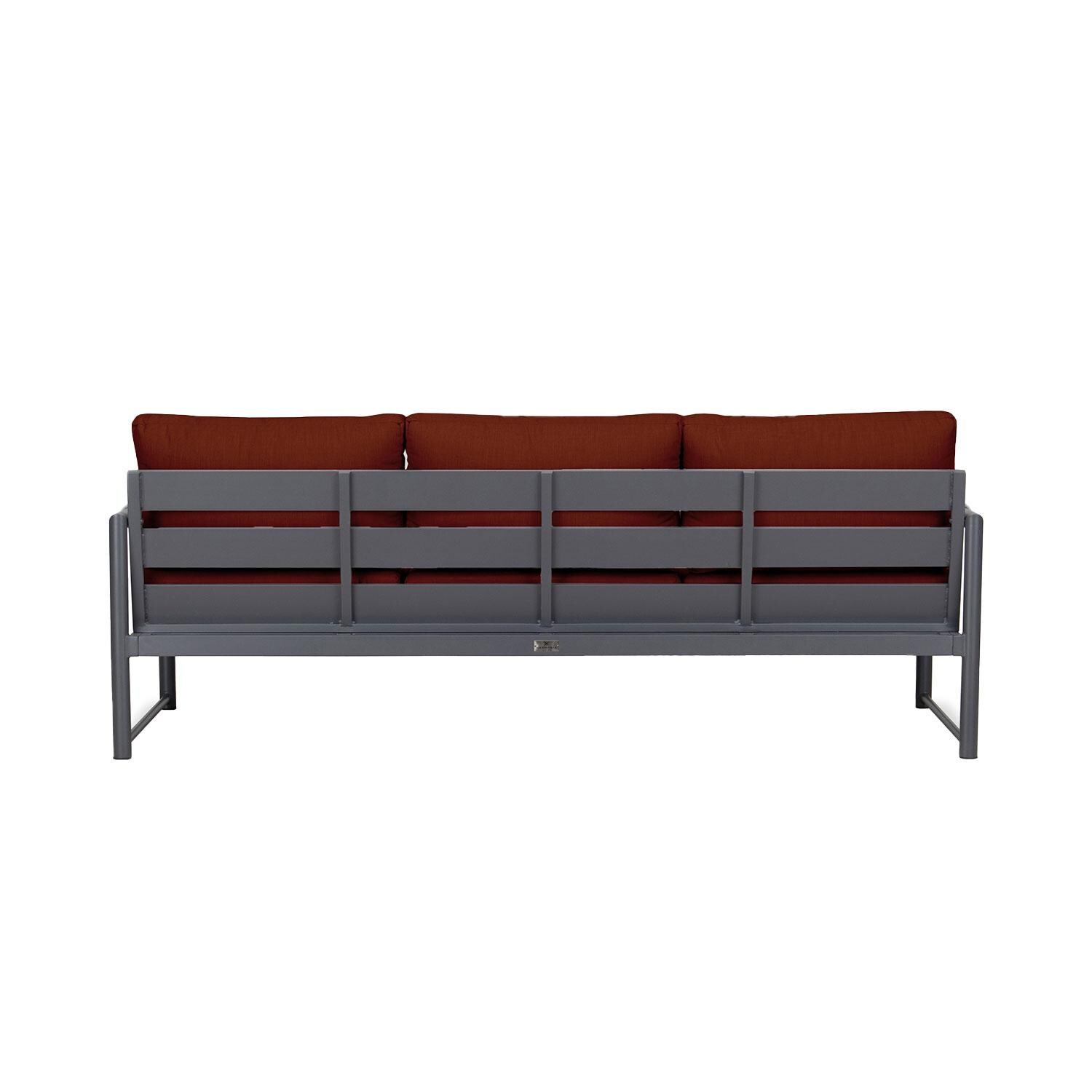 Lakeview AVEBAY-SL-PG-S-HN Avenue Bay Slate/Pebble Gray Sofa - Canvas Henna - Rear View - White Background thumbnail