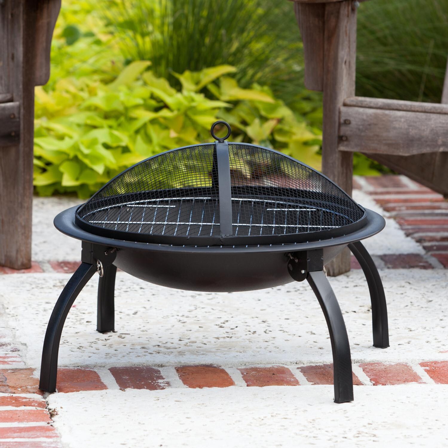 Ultimate Patio 22-Inch Folding Wood-Burning Fire Pit - Black - 60873 thumbnail