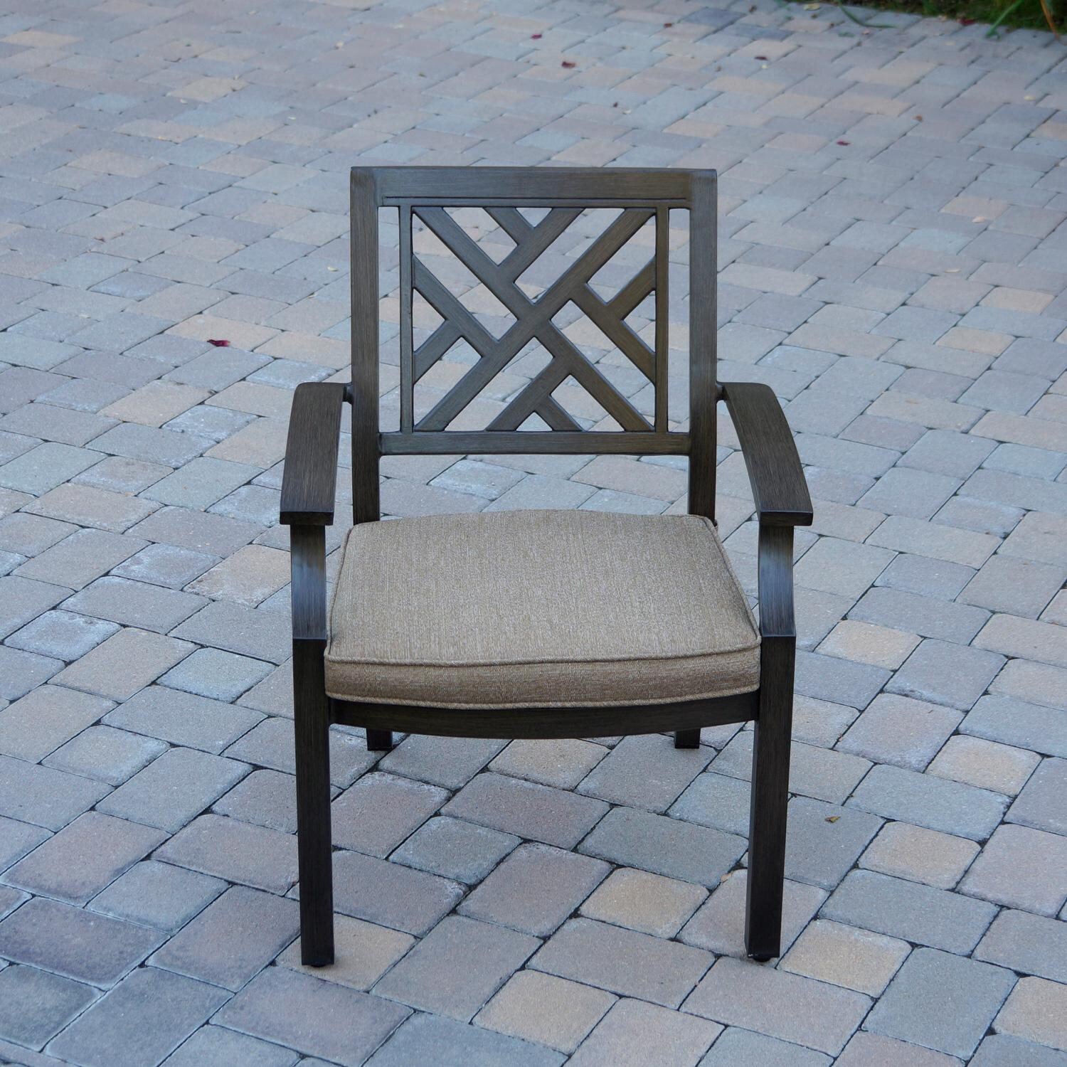 Darlee Brooklyn 11 Piece Patio Dining Set W/ 88 X 60-Inch Rectangular Dining Table & Sesame Cushions - Chair W/ Cushion thumbnail