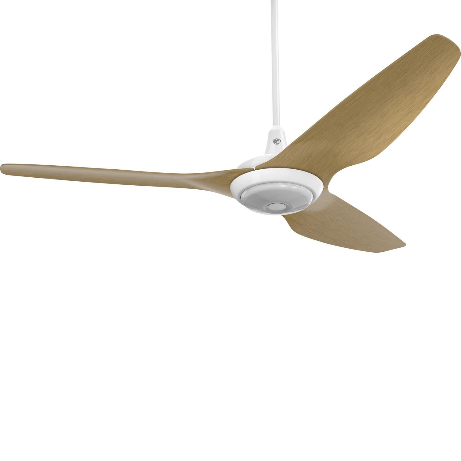Big Ass Fans 60-Inch Haiku Ceiling Fan Universal Mount W/32-Inch Downrod & Downlight in White/Caramel - MK-HK4-052506A259F504G10I32S2