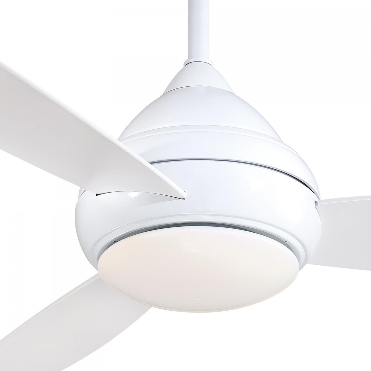 Minka-Aire F477L-WH Concept I Wet 58-Inch 3-Blade Ceiling Fan in White Finish w/ White Blades & White Opal Glass - Light thumbnail