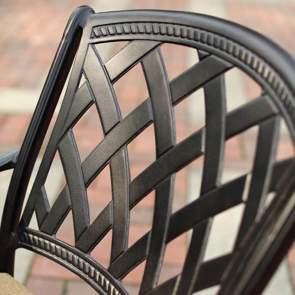 Darlee B/201630-9PCR-88W Ocean View 9 Pc Cast Aluminum Dining Set w/ Rockers in Antique Bronze - Chair Front - Detail thumbnail