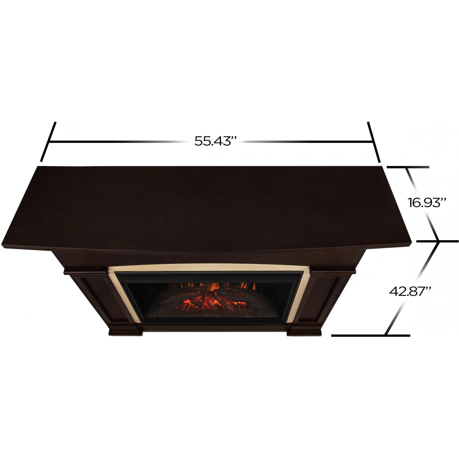 Real Flame Holbrook Grand Electric Fireplace - Dims - Dark Walnut thumbnail