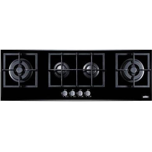 Summit 48-Inch 4-Burner Gas Island Cooktop - Glass - GC443BGL