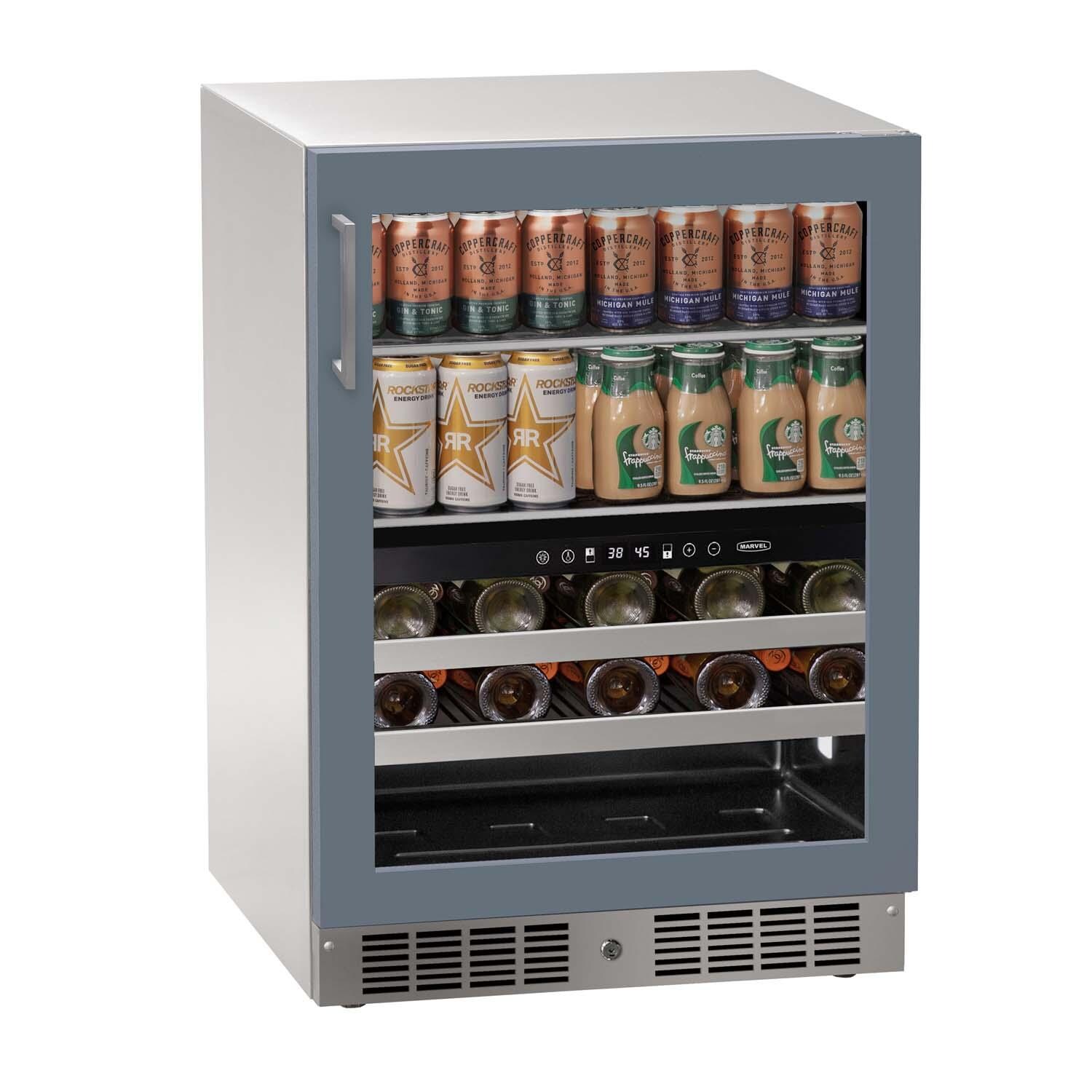 Marvel MRBD224-IG31A 24-in 4.8 Cu. Ft. Dual-Zone Beverage Center w/ Panel Ready Glass Door - White Background thumbnail