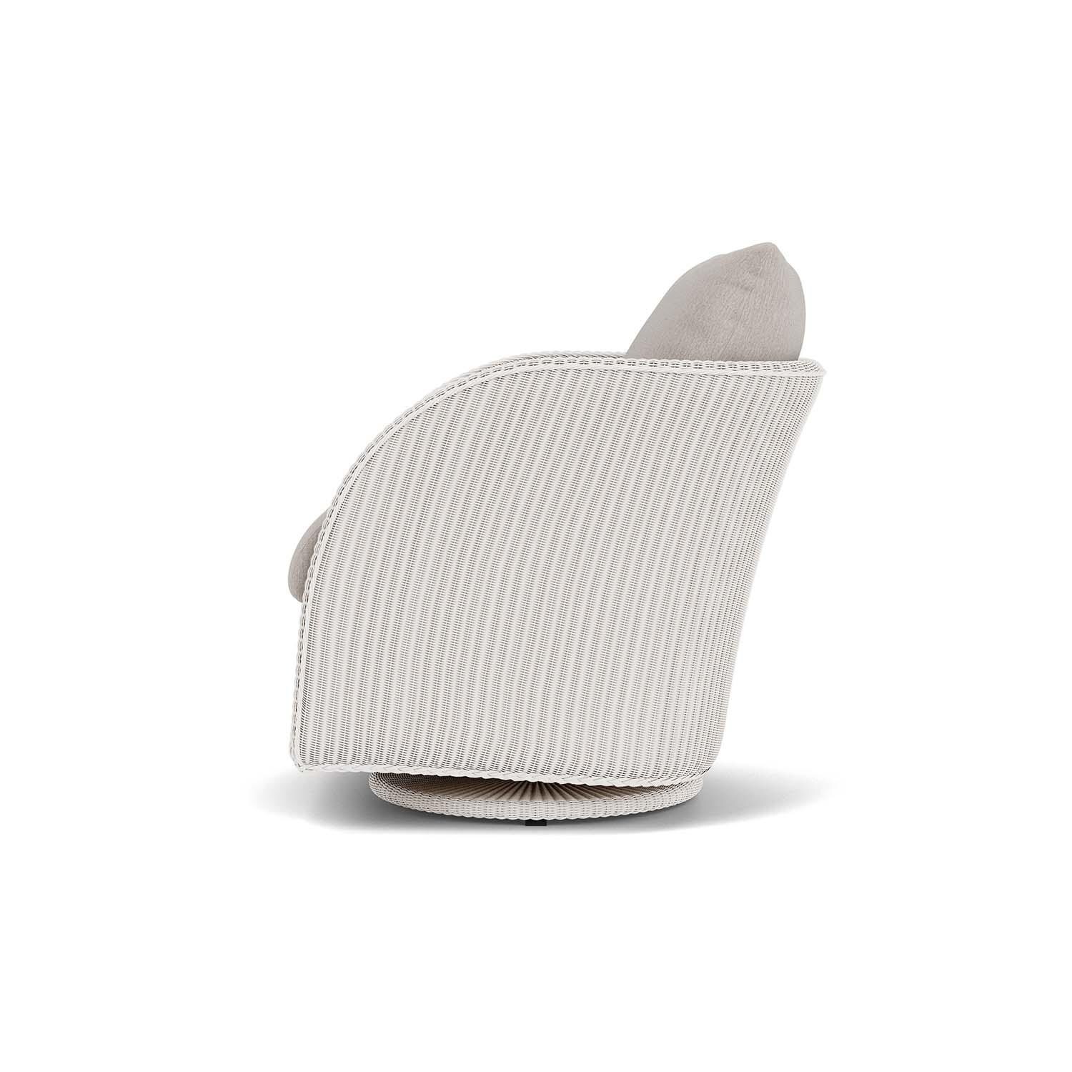 Lloyd Flanders Essence Swivel Glider Lounge Chair W/Remy Cloud Fabric - White Finish - Side thumbnail