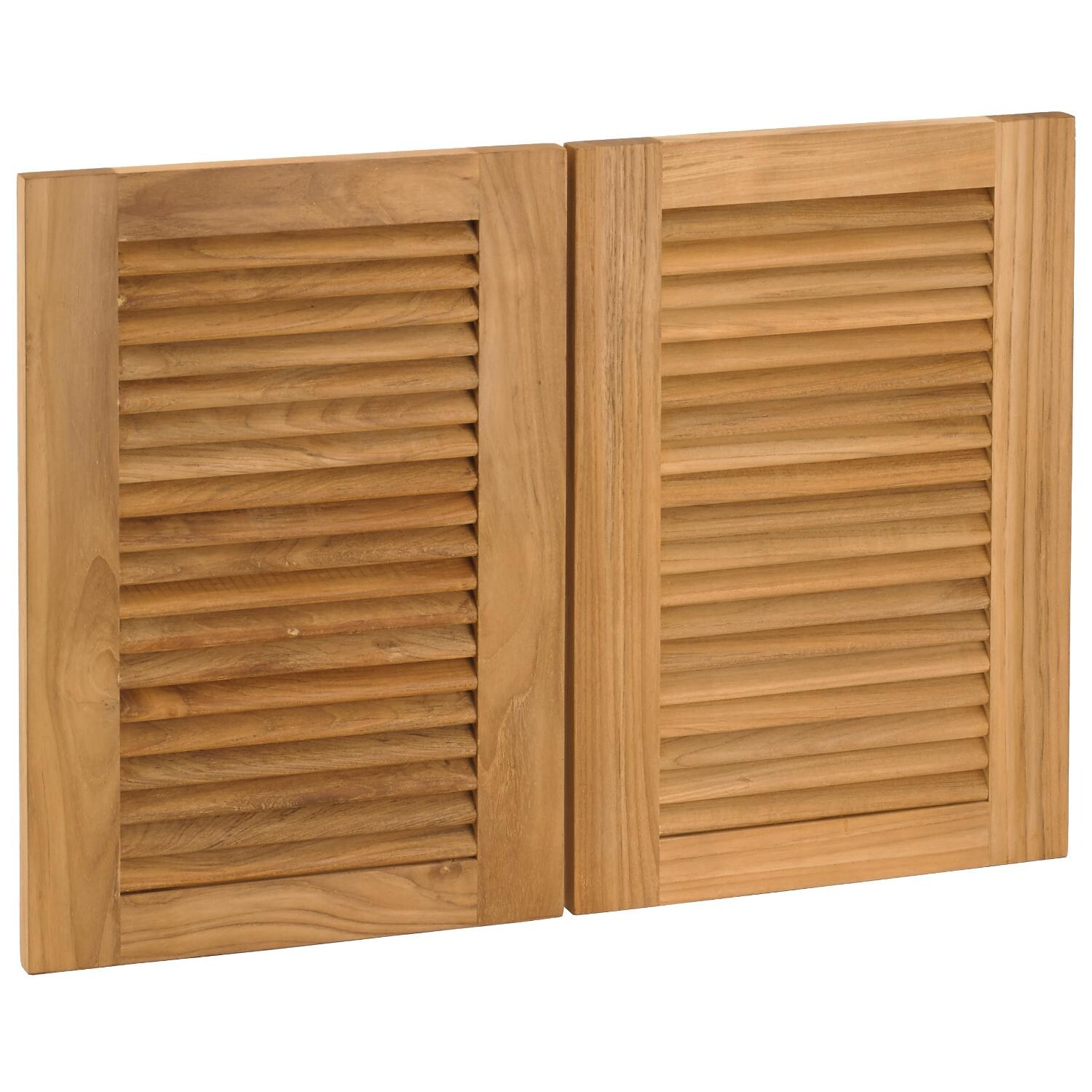 Pacific Teak DO-14-L/RL | 14-Inch Teak Wood Louver Door Panel - Set Of 2 thumbnail