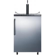 Summit 24-Inch 5.6 Cu. Ft. Freestanding Single Tap Beer Dispenser / Kegerator With Towel Bar Handle - Stainless Steel / Black Cabinet - SBC635MSSTB image