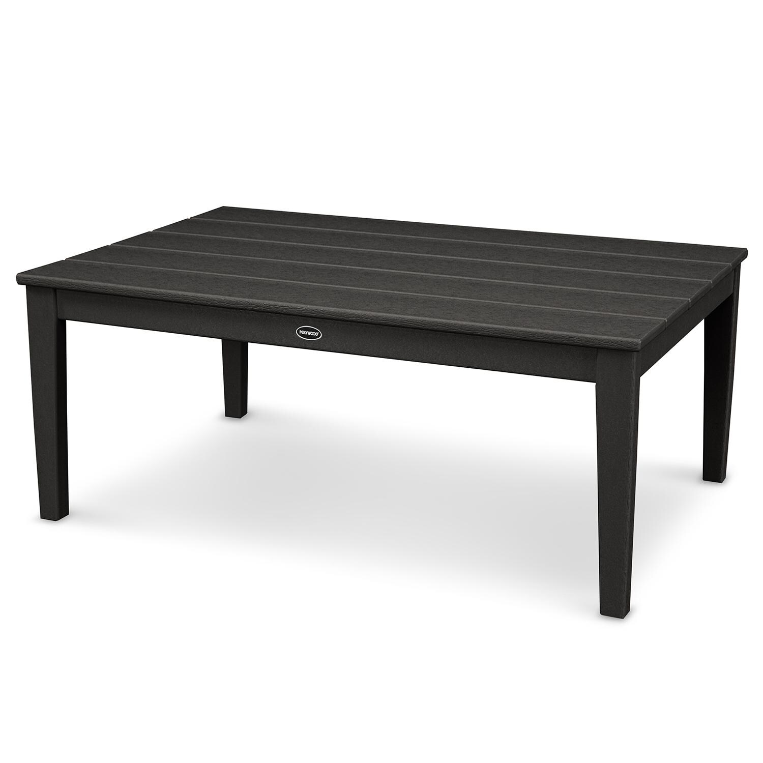 Newport 42 X 27 Inch Rectangular Recycled Plastic Coffee Table in Black by POLYWOOD