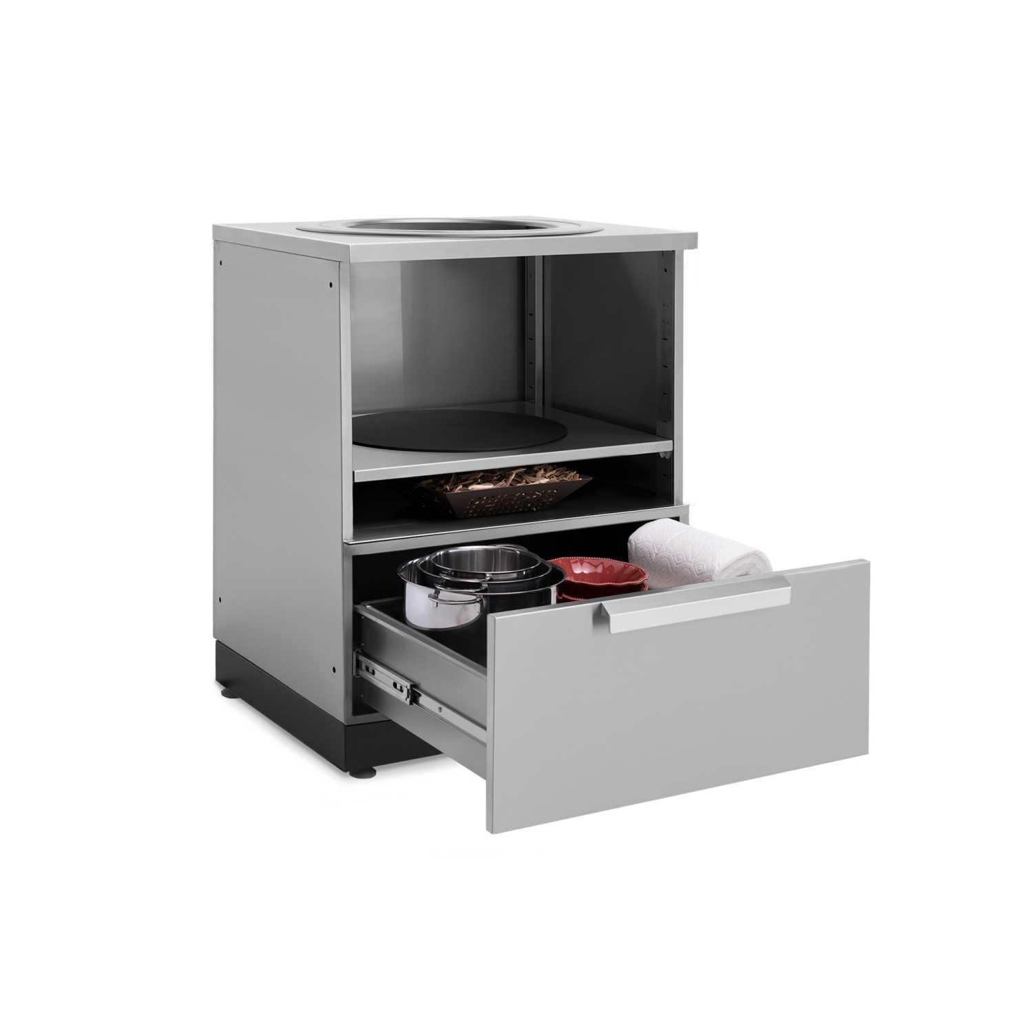 NewAge Outdoor Kitchen Classic Stainless Steel Kamado Cabinet - Lifestyle View thumbnail