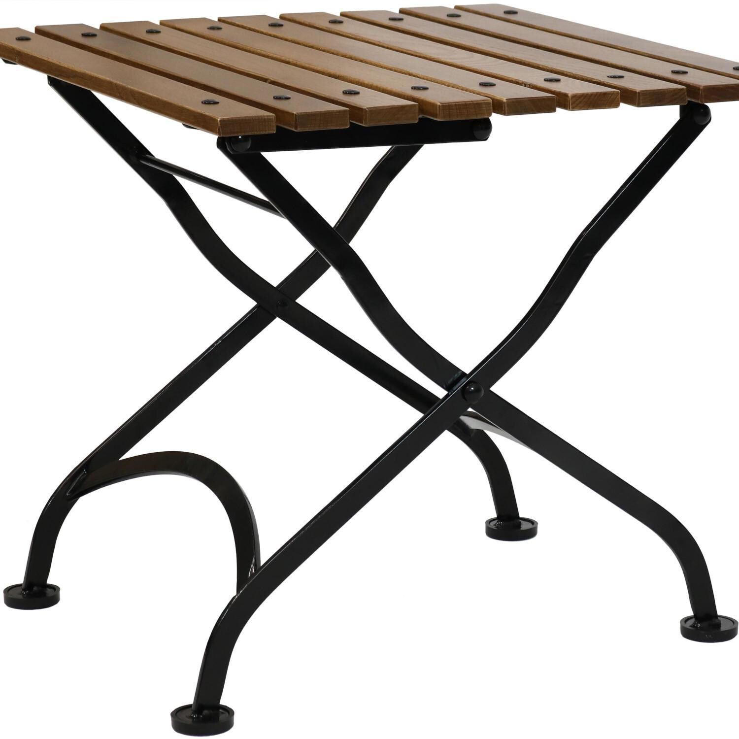 Ultimate Patio 20-Inch European Chestnut Wood Folding Square Side Table - Table Base thumbnail