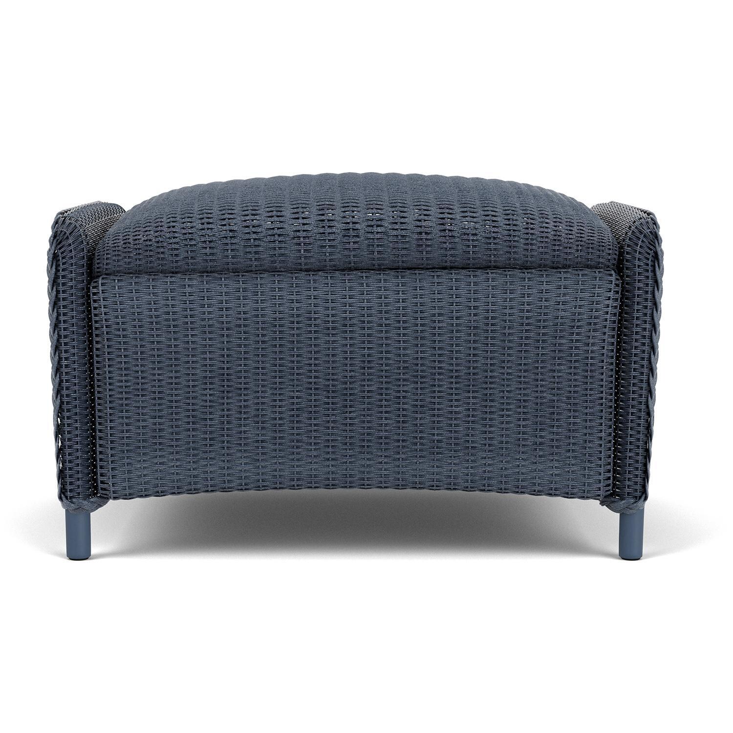 Lloyd Flanders Reflections 4-Piece Seating Set W/ Ottoman & End Table in Denim Blue Finish - Ottoman Front thumbnail