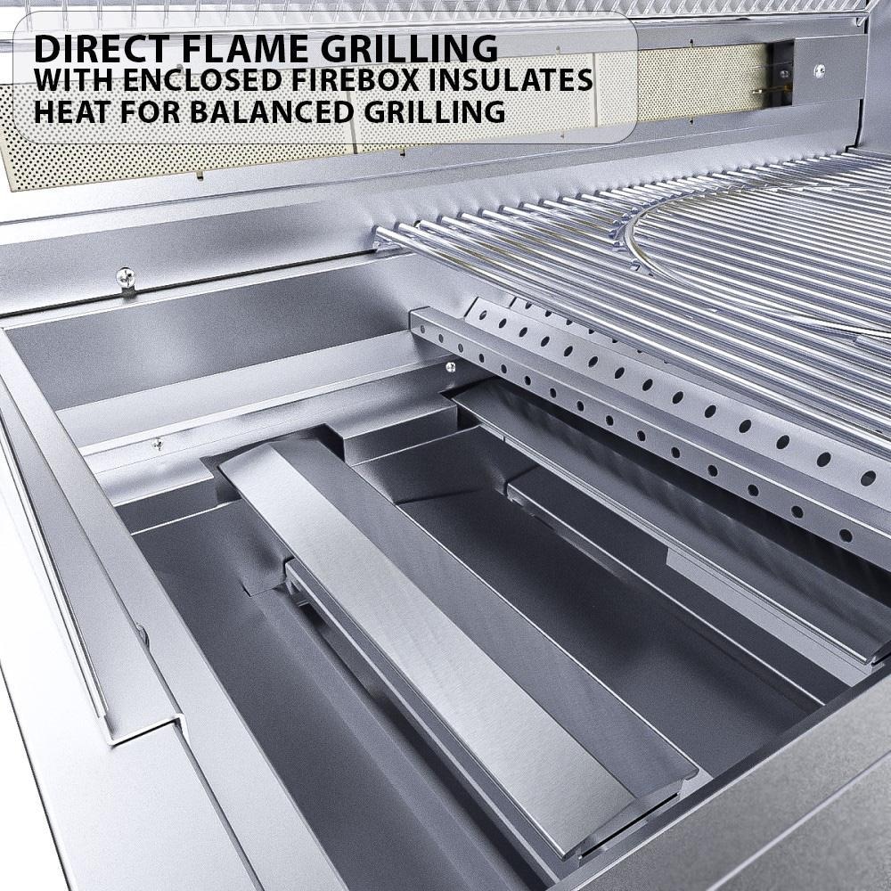 Sunstone Ruby4BIR-LP Ruby 36-in 4-Burner Built-In Propane Gas Grill & Rotisserie - Direct Flame Grilling - White Background thumbnail