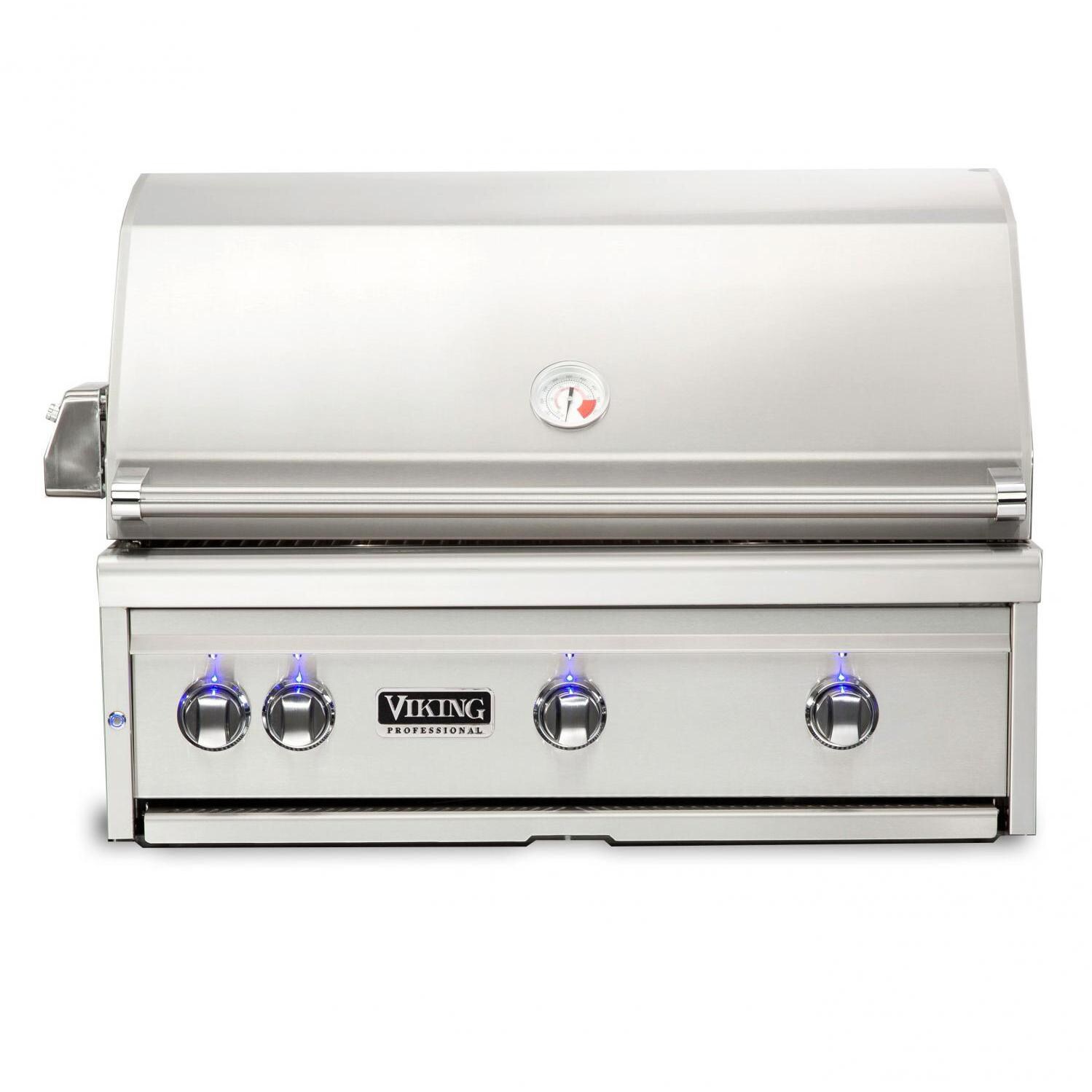 Viking Professional 5 Series 36-Inch Built-In Natural Gas Grill With One Infrared Burner And Rotisserie - VQGI5361NSS