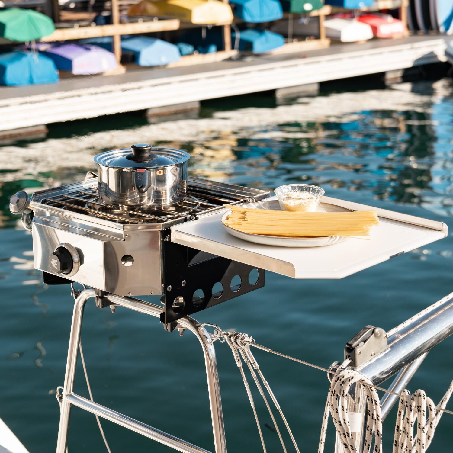 Magma CO10-101-M Crossover Marine Single Burner Firebox Outdoor Cooker - In Use As Stove thumbnail