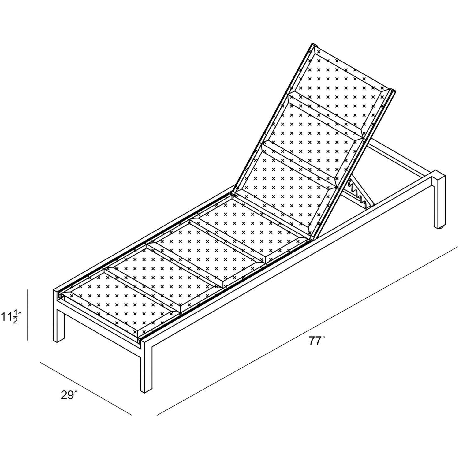 Spring Bay Reclining Chaise Lounge in Slate (set of 2) - Dimensional thumbnail