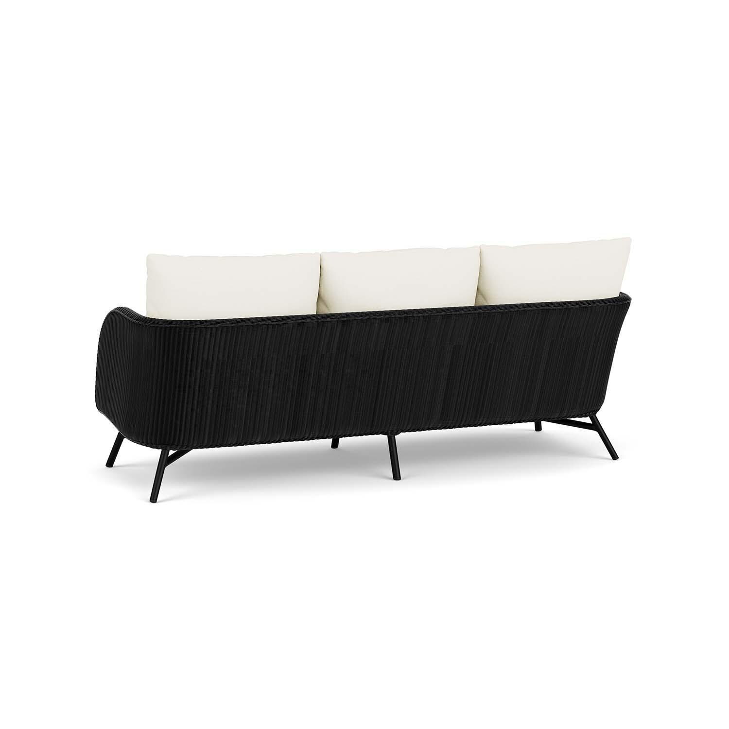 Lloyd Flanders Essence Sofa W/Sailcloth Salt Fabric - Ebony Finish - Back Left thumbnail
