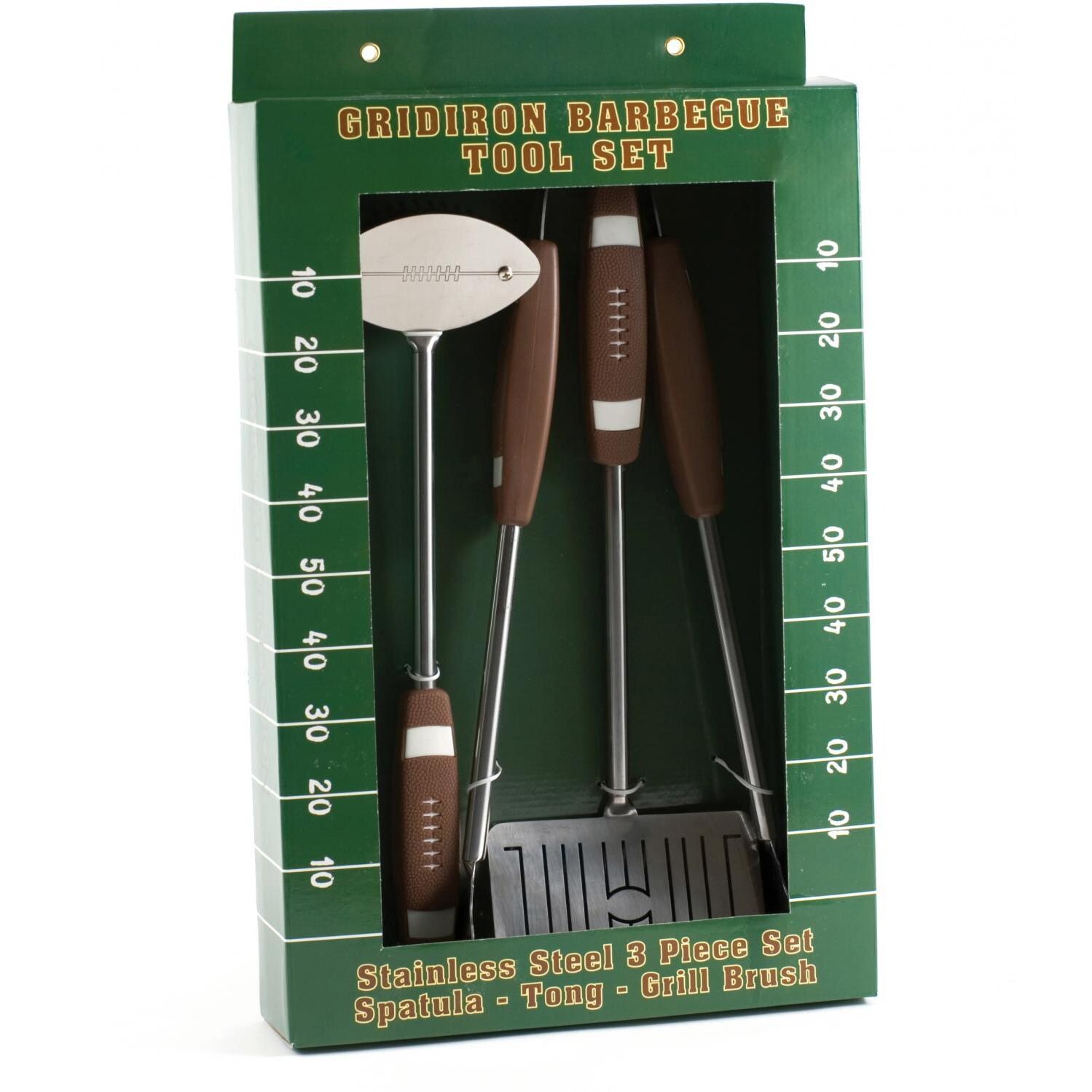 Charcoal Companion Football 3-Piece BBQ Tool Set - Packaged View thumbnail