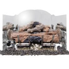 Peterson Real Fyre 24-Inch 3-Fold Traditional Polished Stainless Steel Fireback