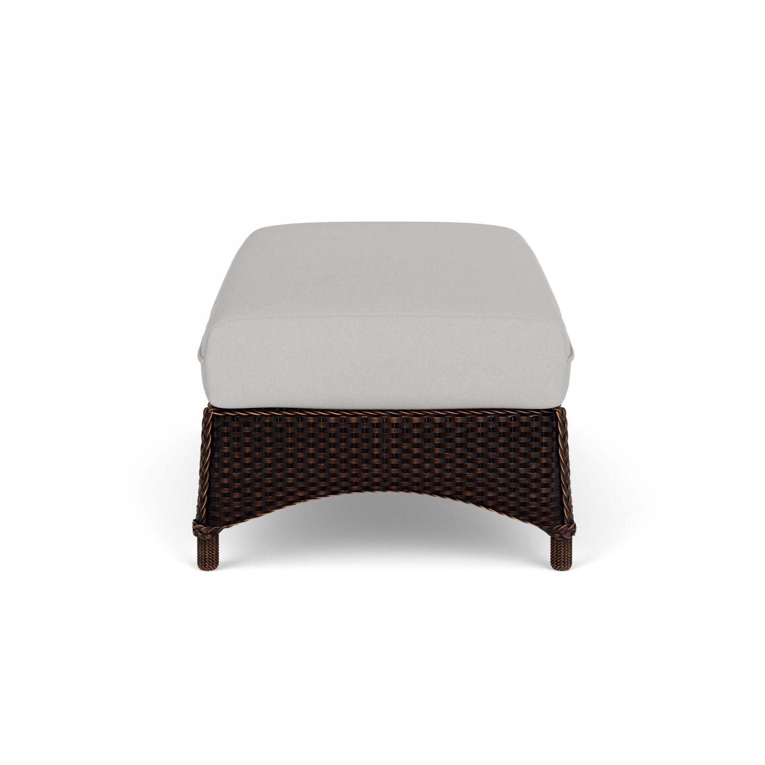 Lloyd Flanders Mandalay Large Ottoman in Mink Finish with Tundra Dove fabric - Side thumbnail
