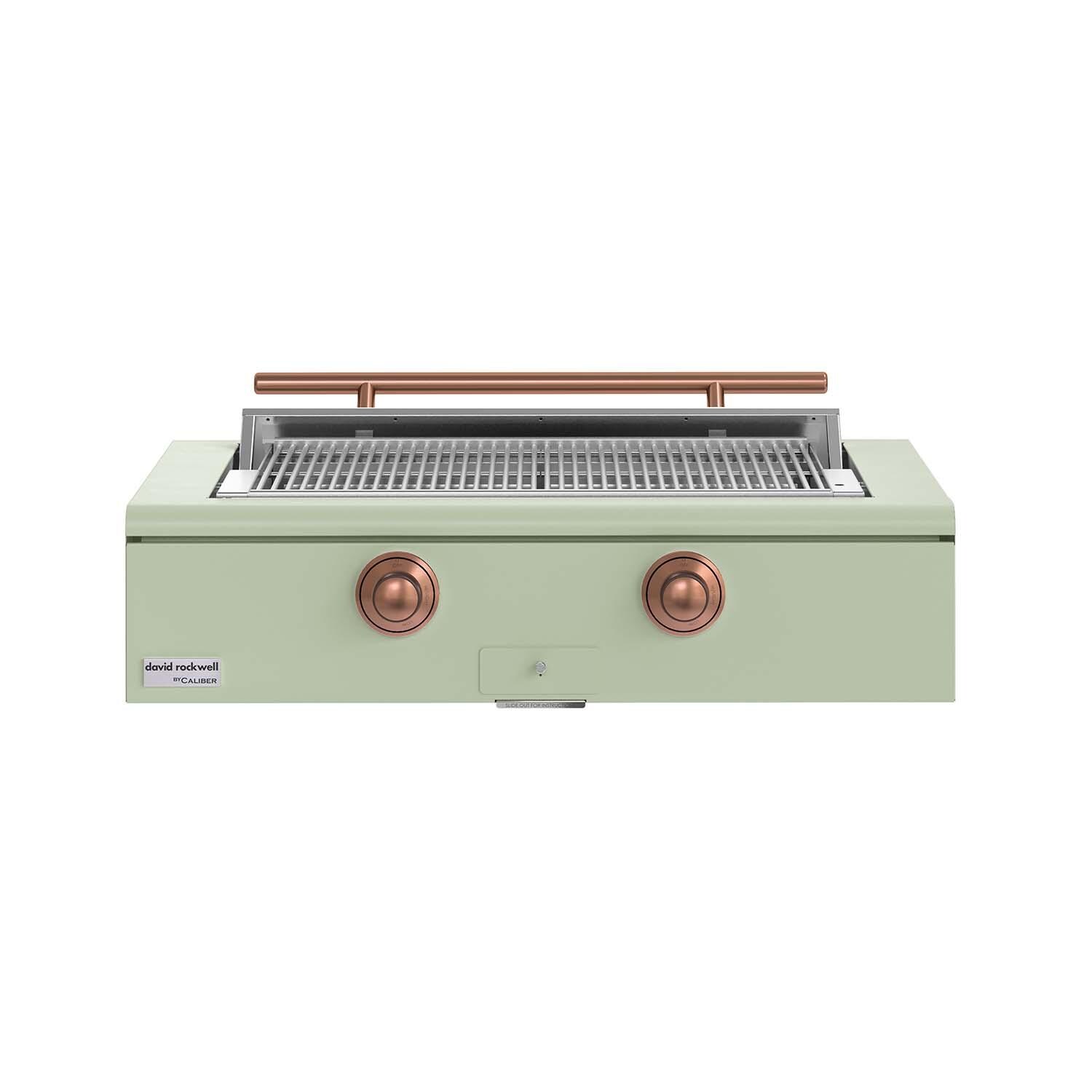 Caliber CRG-42BL00-A-129-H03 42-in Propane Built-In Rockwell Grill - Sage w/ Copper Hardware - White Background thumbnail
