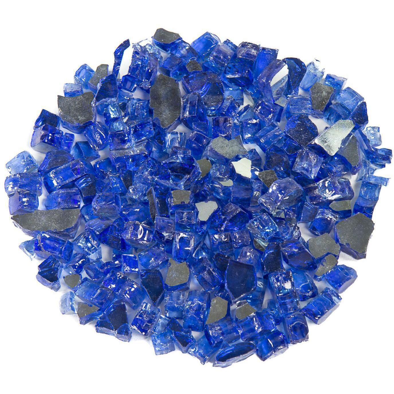 BBQGuys Signature Series 1/2-Inch Blue-Jay Reflective Fire Glass - 1 Pound - Top View thumbnail