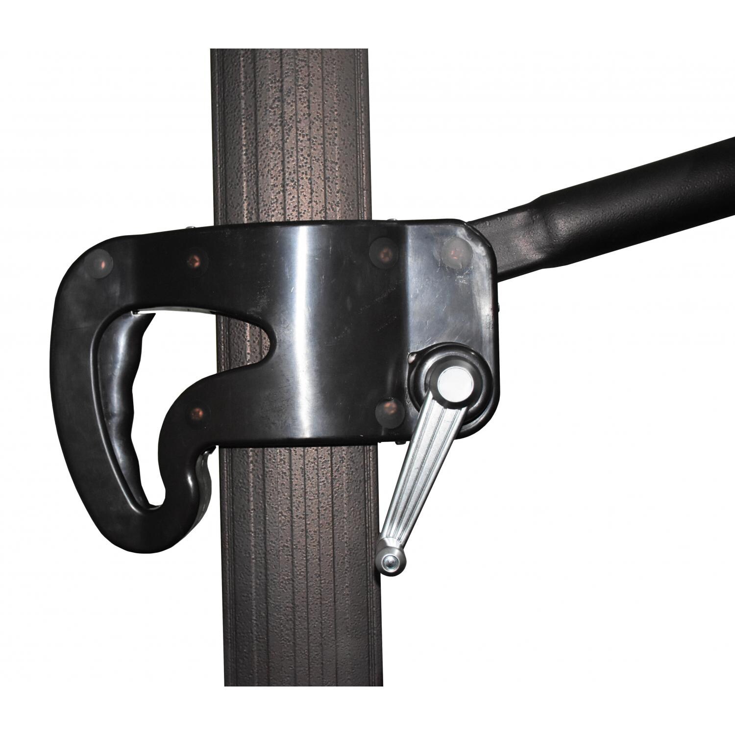 California Umbrella 10 Ft Square Aluminum Multi-Position Tilt Cantilever Patio Umbrella W/ Crank Lift & Aluminum Ribs - Handle Detail thumbnail